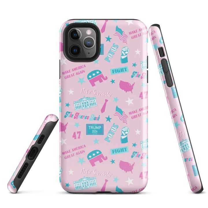 Trump 2024 Election-Themed Patriot Make America Great Again Pink Pattern Phone Case for iPhone product image (3)