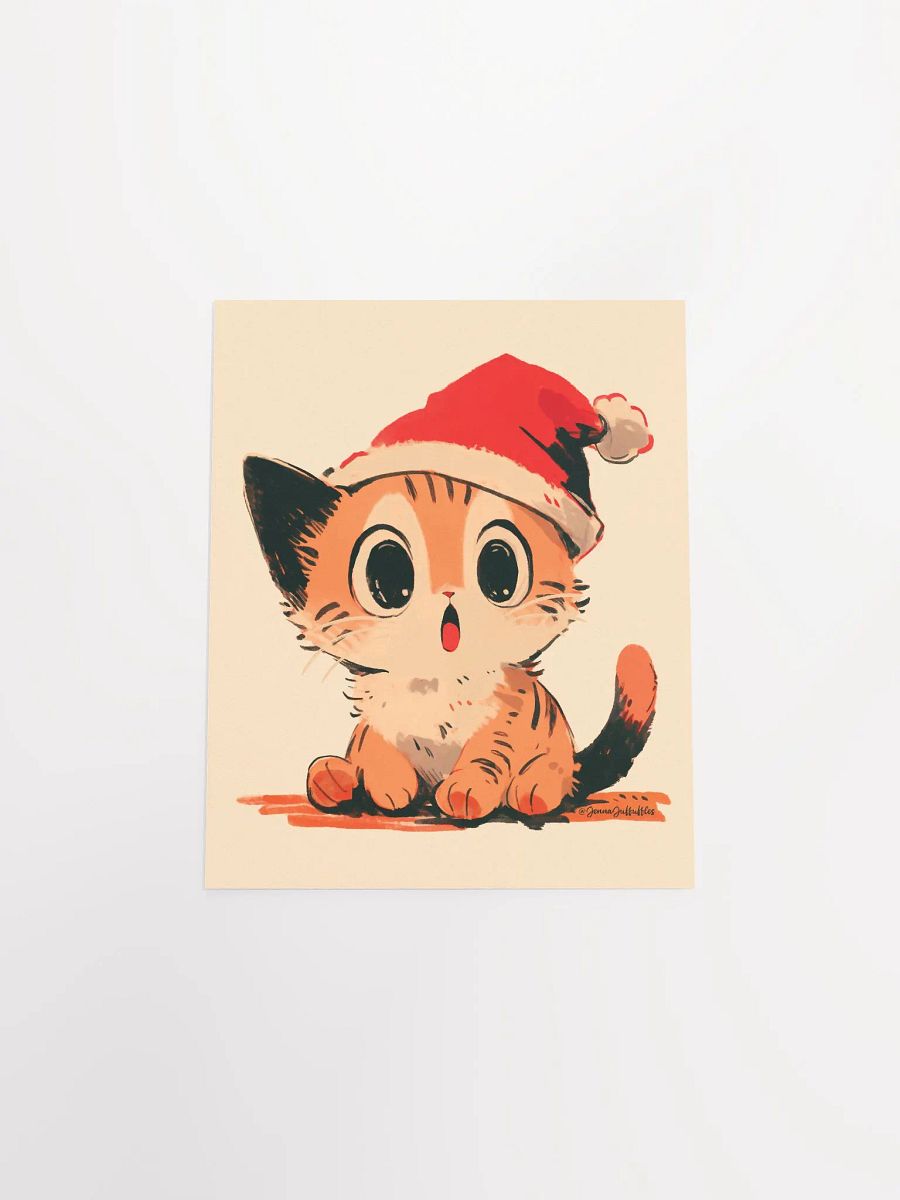 Vintage Santa Hat Cat | Matte Paper Print product image (5)