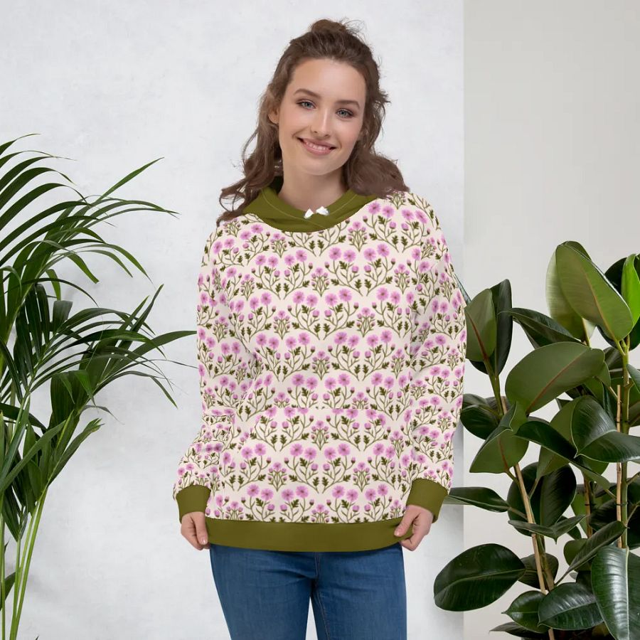 Harmony of Mums - Pink and Green - All Over Hoodie product image (1)