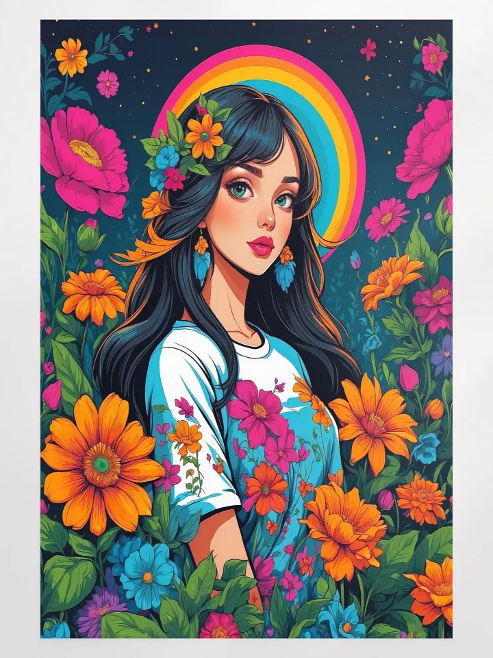 Midnight Flower Girl - Girly Poster - Large 24x36 Inches product image (1)