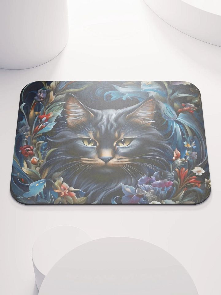 Night Blooms and Feline Dreams Mouse Pad product image (2)