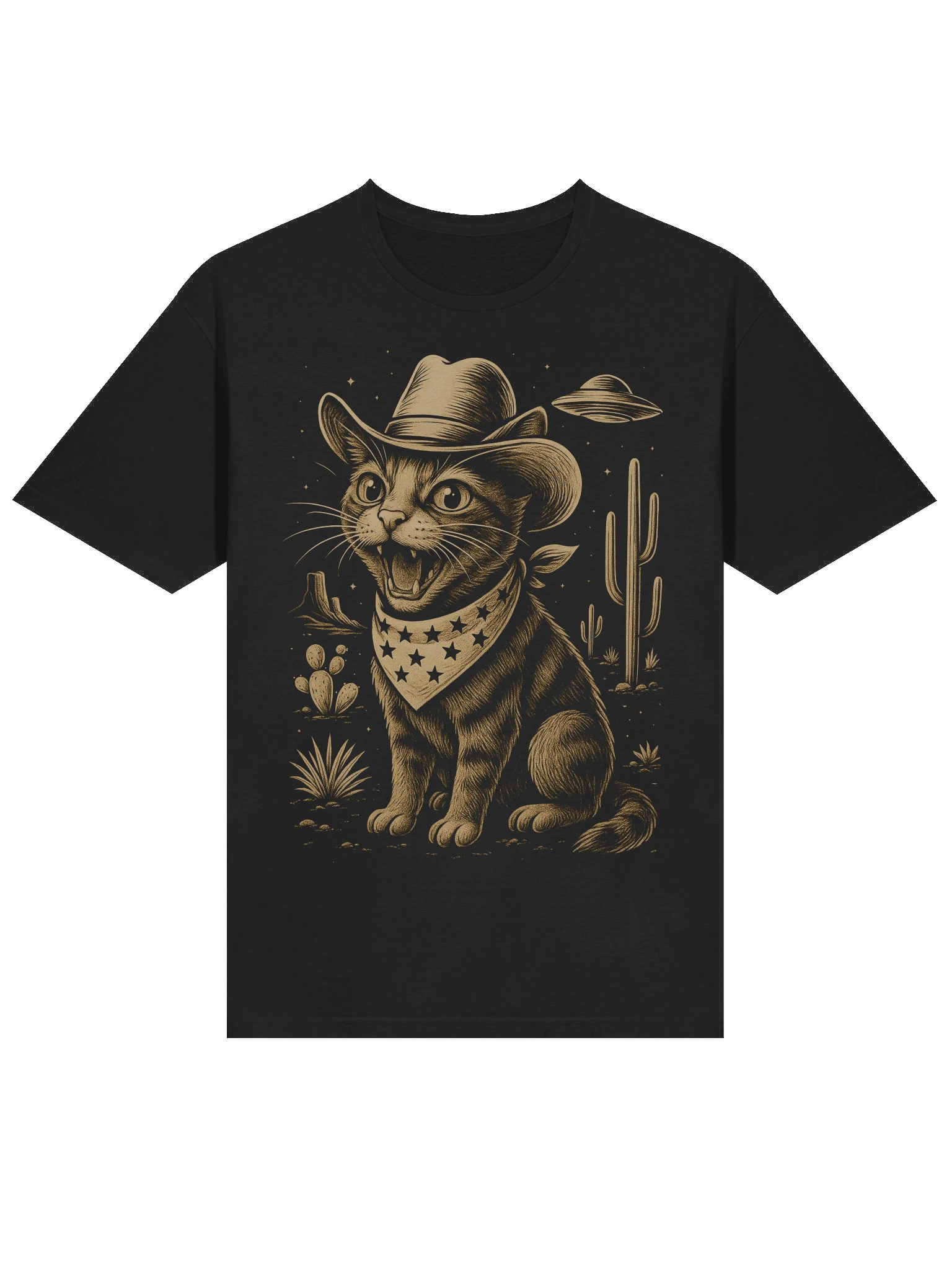 UFO Cowboy Tabby Cat T-Shirt product image (12)