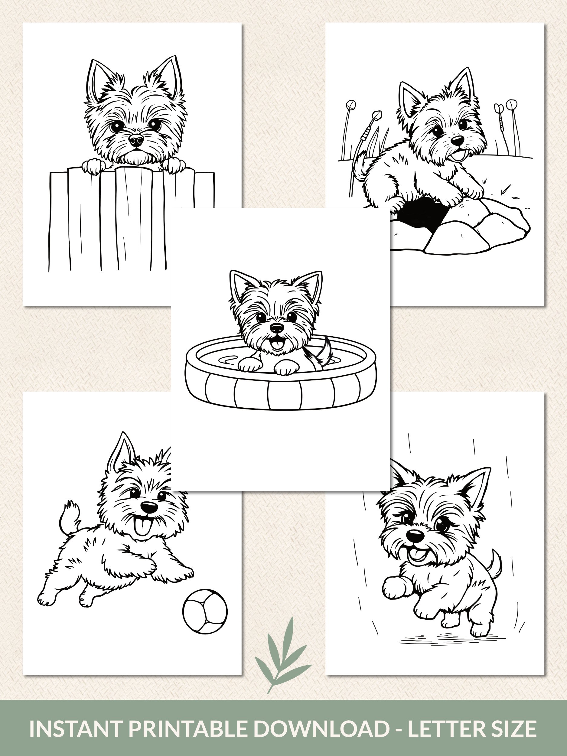 Printable Cute Yorkie Dog Coloring Pages – 34 Fun & Easy Designs product image (5)