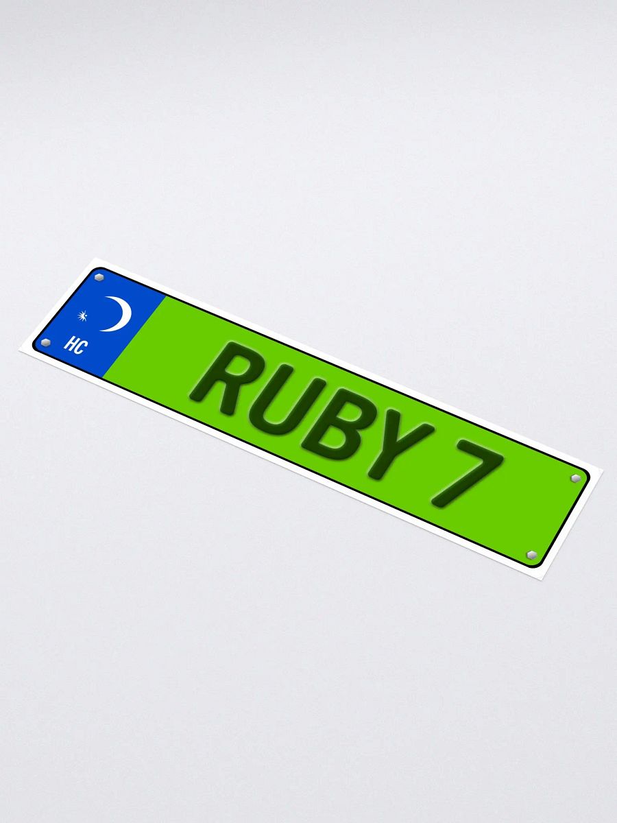 Ruby 7 License Plate Sticker product image (1)