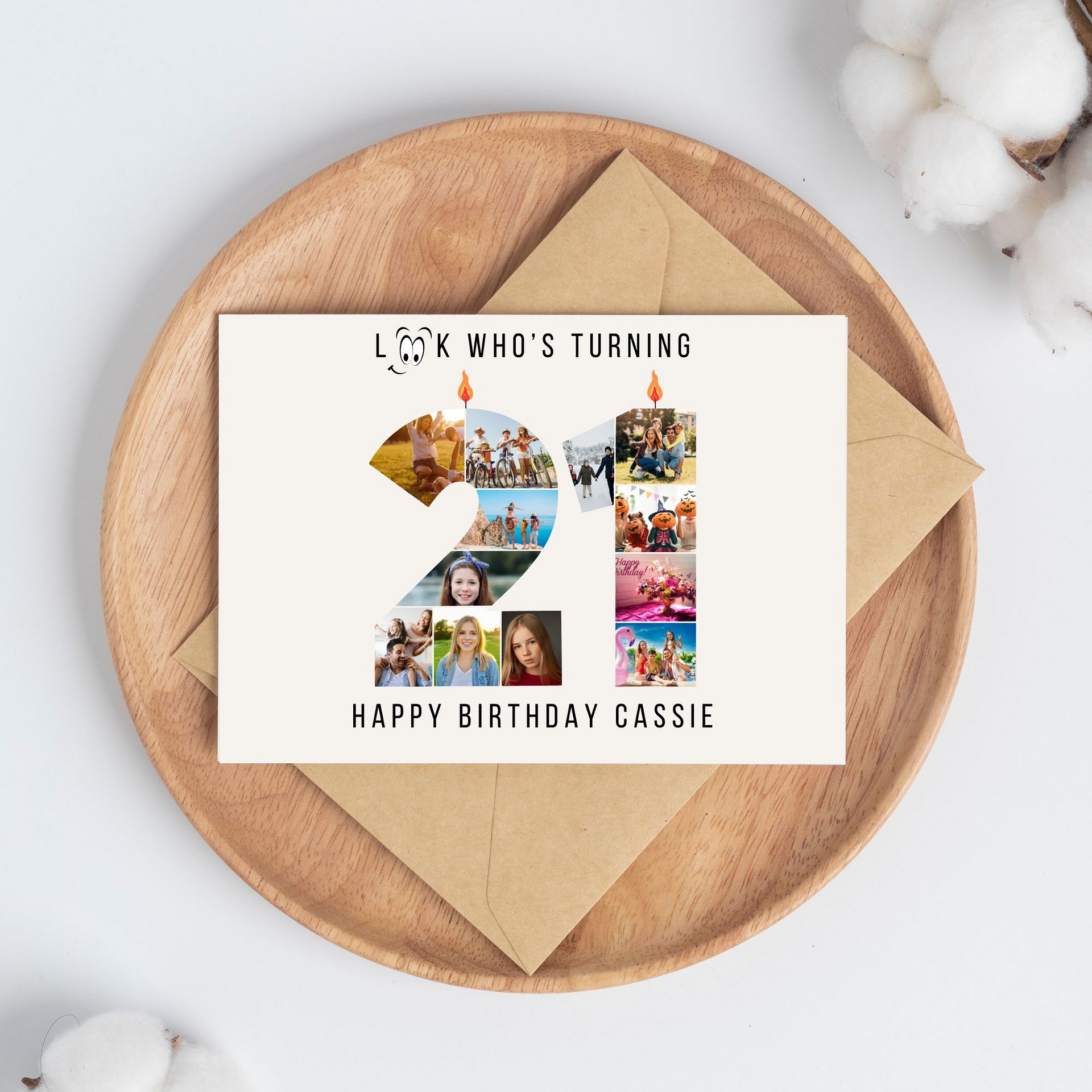 21st Birthday Number Photo Card Canva Template product image (9)