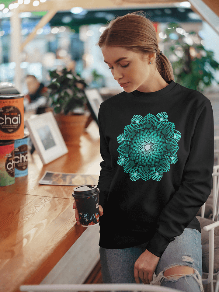 Turquoise Dot Mandala Unisex Eco Sweatshirt product image (1)
