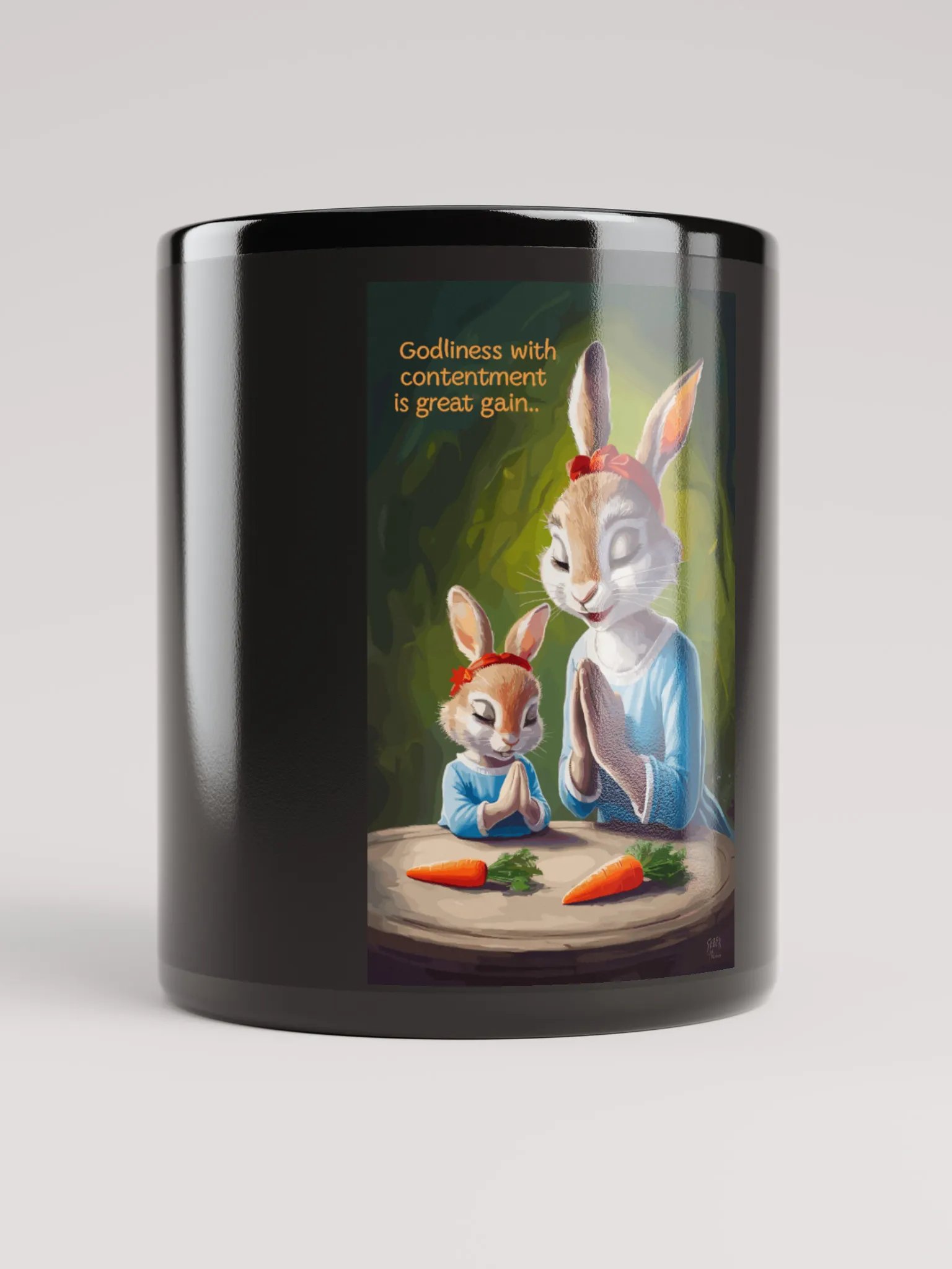 Black Godliness & Gain Glossy Mug product image (5)
