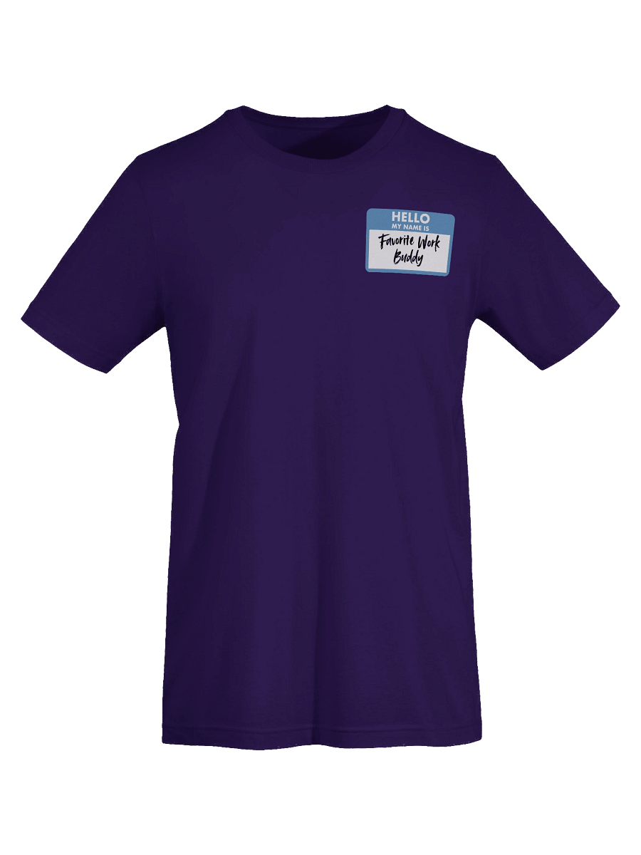 Favorite Work Buddy Name Tag T-Shirt (Blue) product image (61)