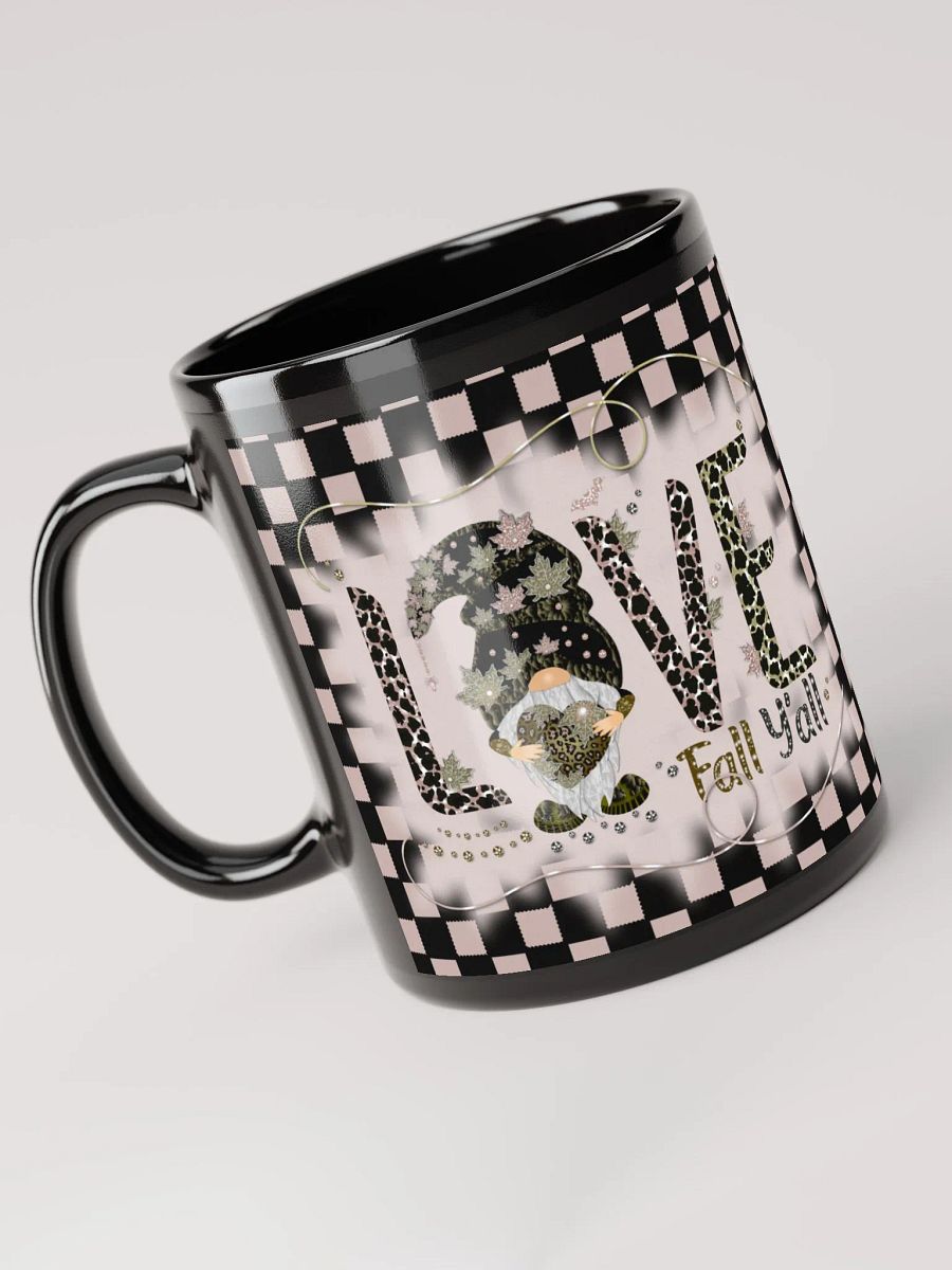 Gnome Love Fall Yall Glossy Black Mug product image (3)