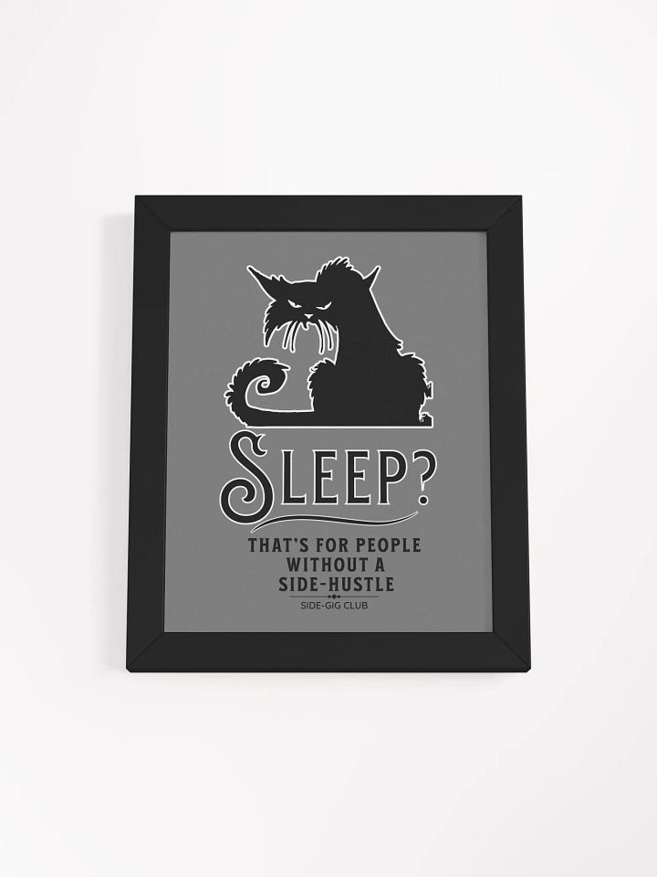 Sleepless Grind: Hustler Cat Wall Art (Framed) product image (10)