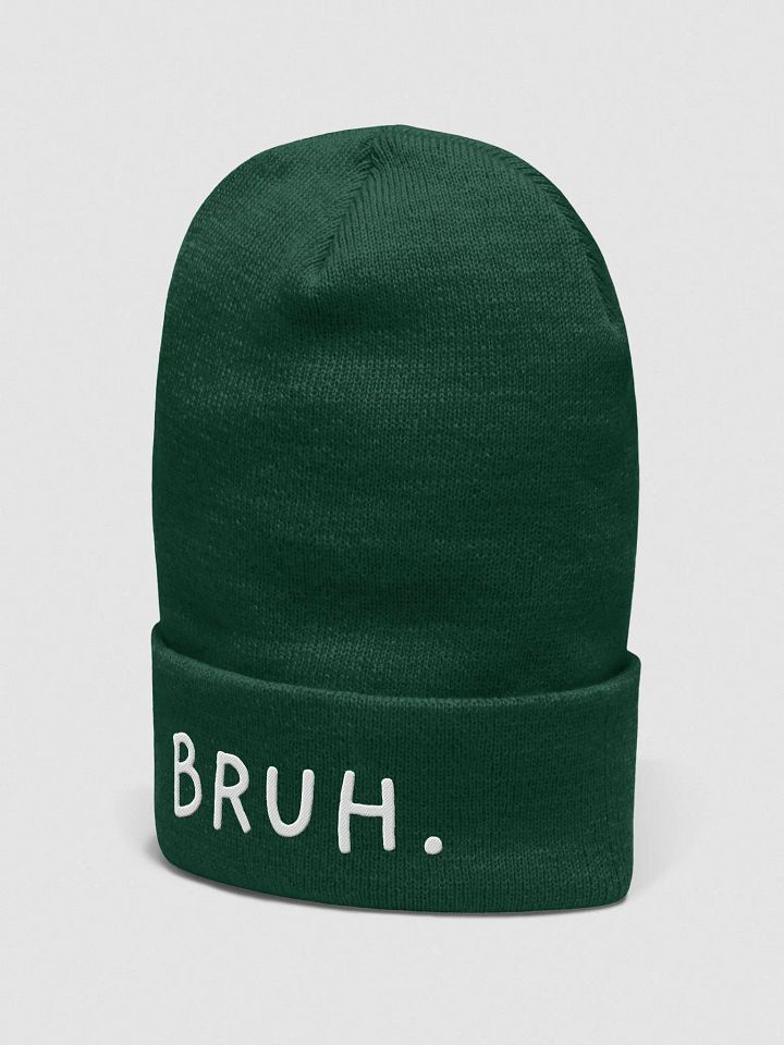 bruh cuffed beanie - white font product image (37)