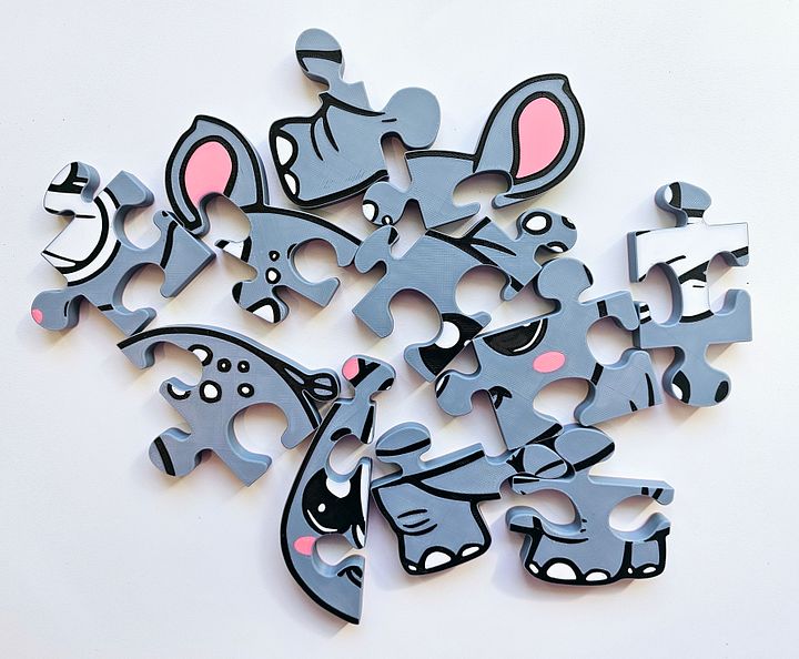 Rhino 3D Printed Jigsaw Puzzle – A Bold Wildlife Challenge! product image (2)