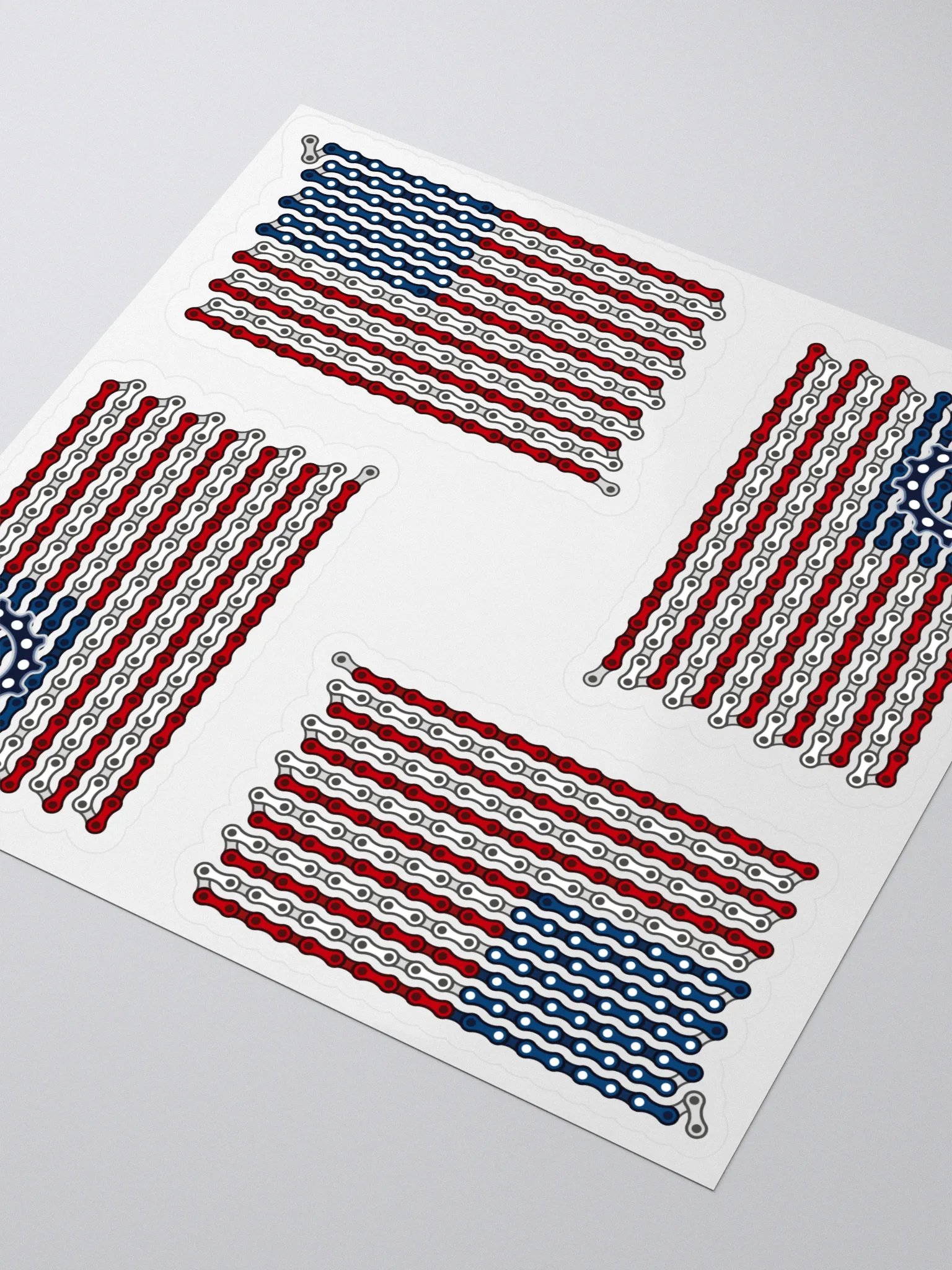 USA Dual Bike Chain Flag Sticker Set of 4 product image (3)