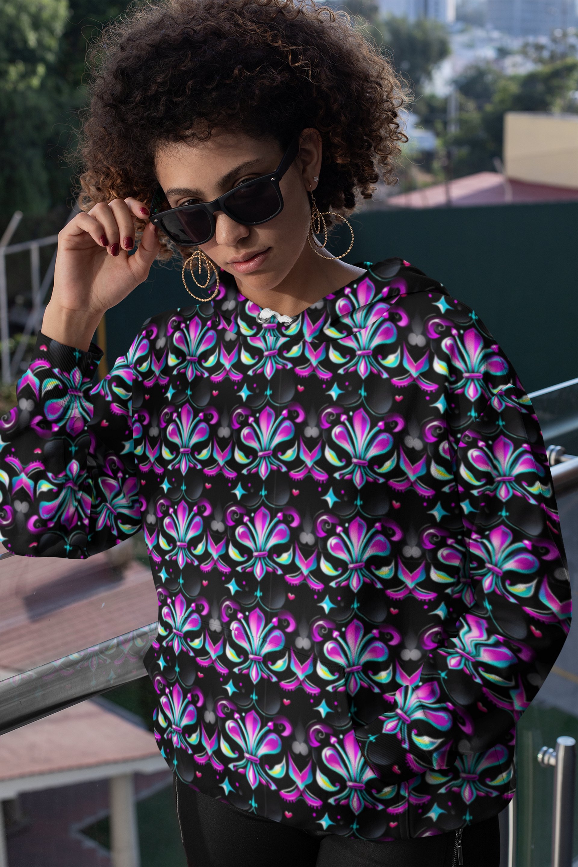 Mardi Gra All Over Print Hoodie` product image (1)