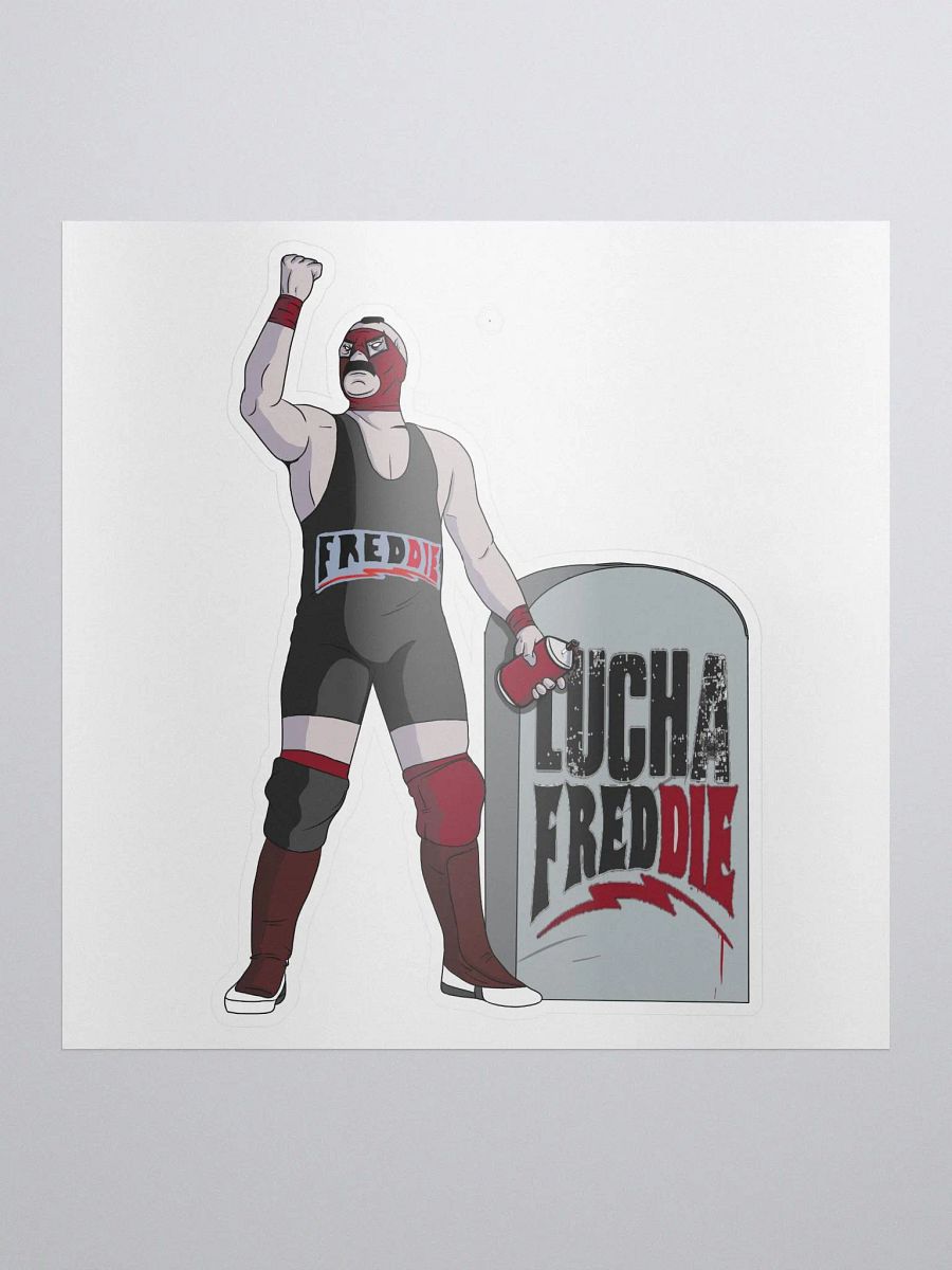 LuchaFredDIE gravestone sticker product image (1)