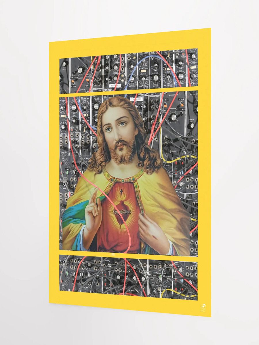 Jesus Christ Sacred Moog by Frank Fonik , Techno EDM Matte Paper Poster product image (9)