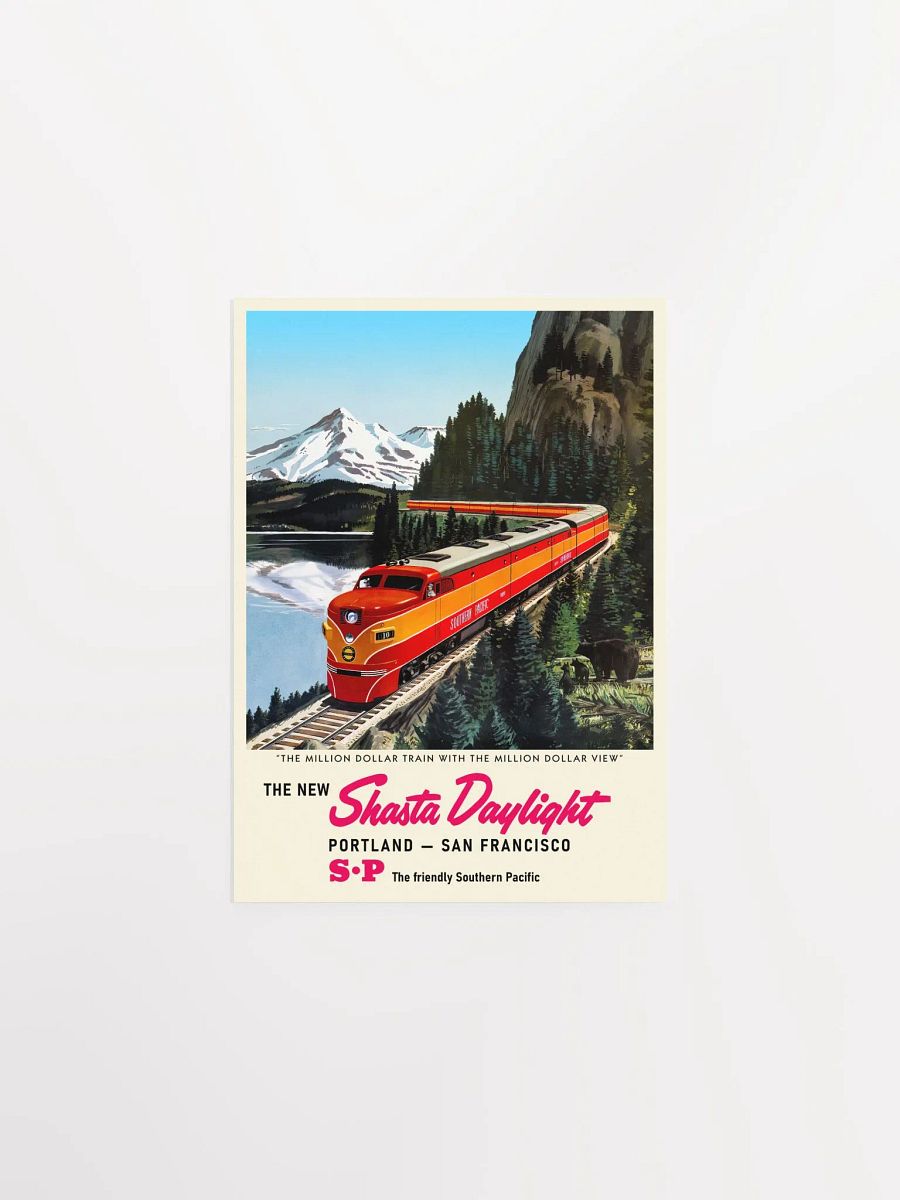 Shasta Daylight, USA, 1960s — retro train poster, vintage train art, train print, retro travel wall art product image (6)