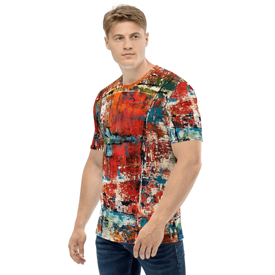 original abstract painting on all over printed tshirt product image (3)
