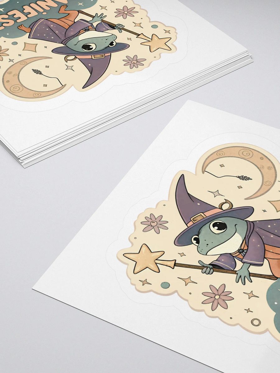 Whimsical Wizard Frog Kiss Cut Stickers product image (12)