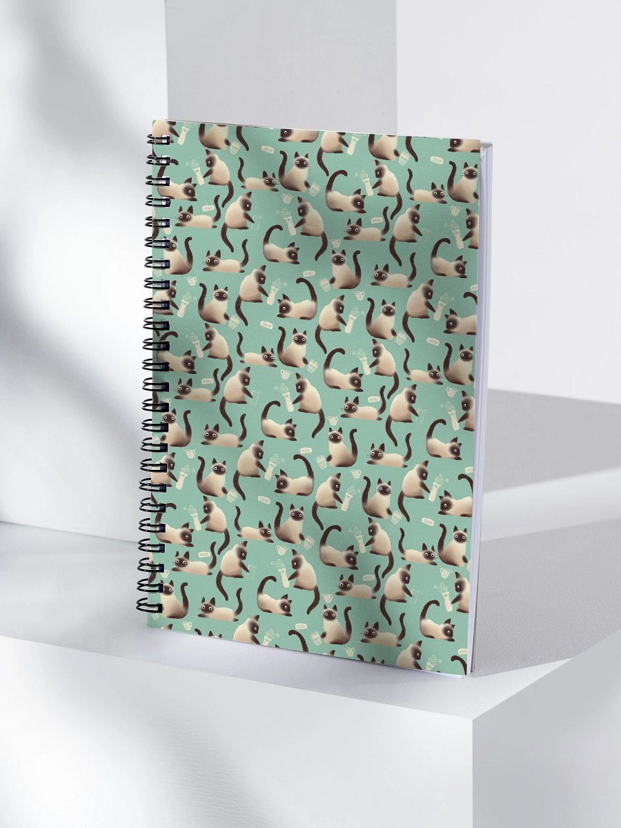 Bad Siamese Cats Knocking Stuff Over Pattern Notebook, Mint product image (4)