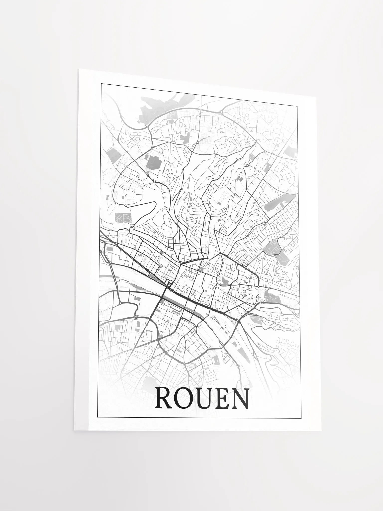 Rouen, France, city map print product image (13)