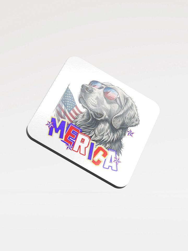 Merica Golden Retriever Patriotic Pup Coaster product image (2)