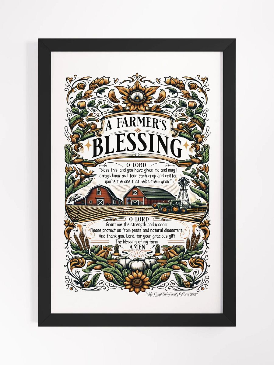 A Farmer's Blessing Framed Poster | Heavenly Blessing for Farmers | Faith in the Fields | Spiritual Strength for Farmers | Blessed Farmer Wall Art | Farm Life with Faith product image (1)