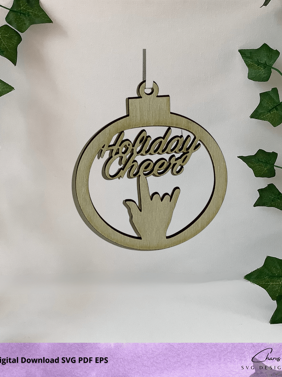 ASL I Love You Holiday Ornaments Bundle SVG | Laser Cut File product image (8)