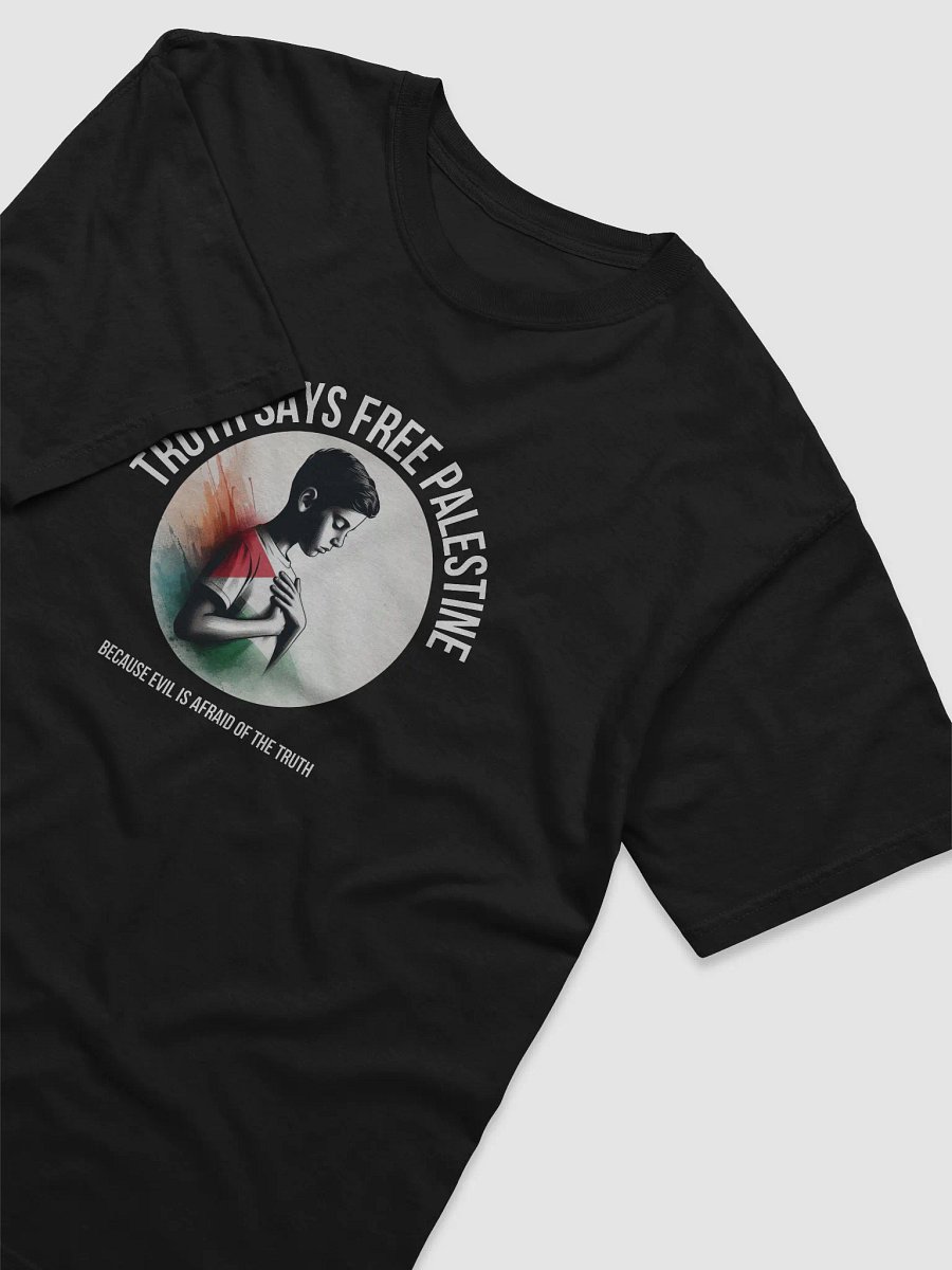 Ultra-Soft Cotton Bliss T-Shirt | Evil fears truth, and truth says: Free Palestine. product image (5)