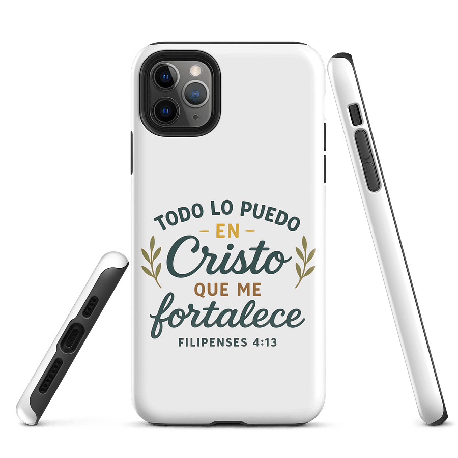 Tough iPhone Case – “Todo lo puedo en Cristo” – Spanish Christian Design product image (1)