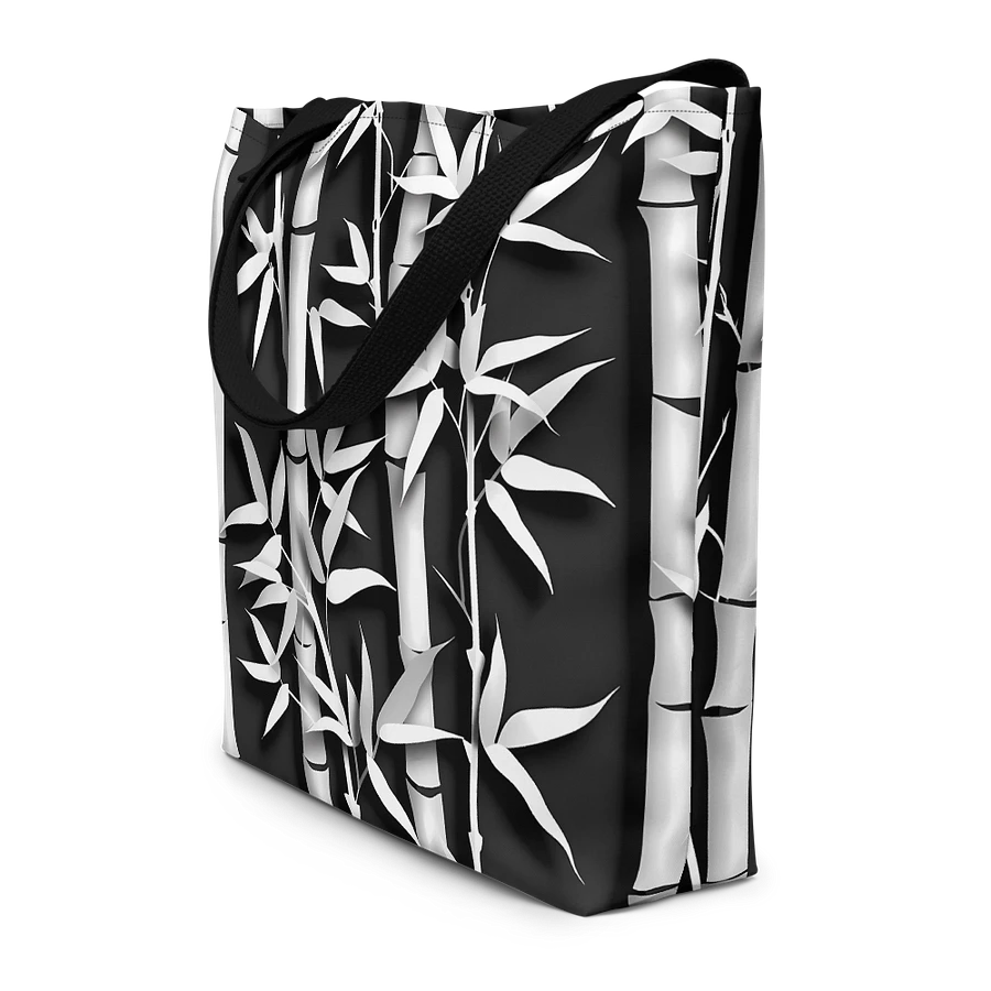 Tote Bag: Elegant Bamboo Chic Black and White Style product image (4)