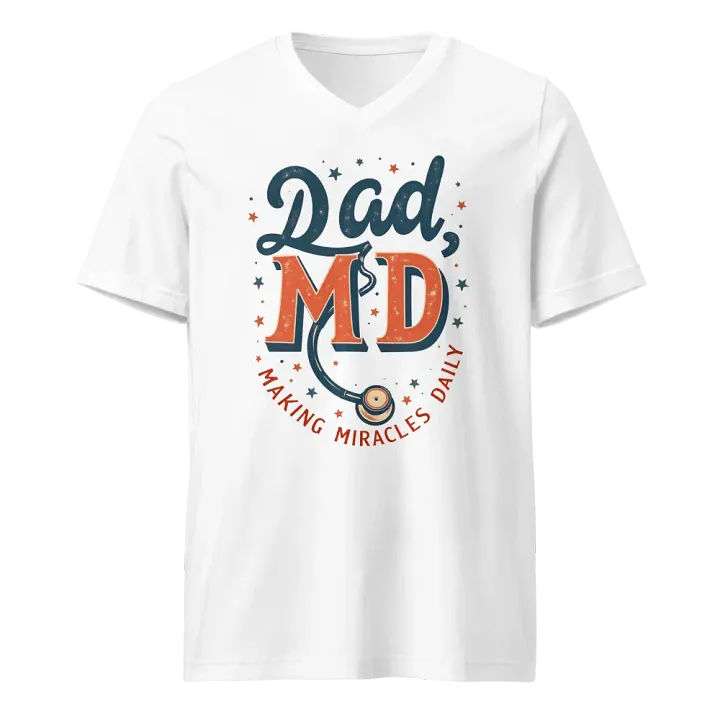 Vintage Dad MD Stethoscope v-neck Tee product image (5)