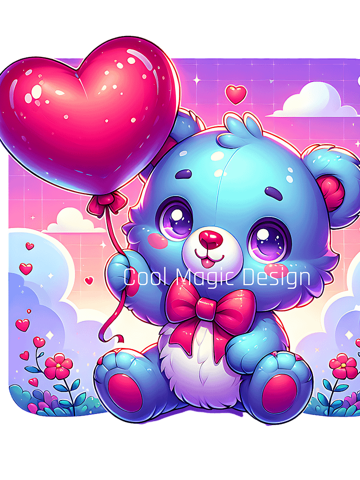 Cute baby Bear with Heart Balloon product image (1)