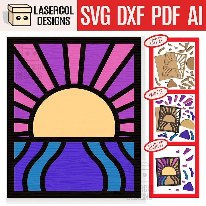 Sunset Wall Decor - Laser Cut Files product image (1)