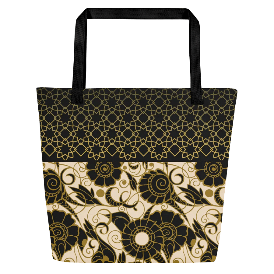 Black And Gold Patterned Tote Bag product image (2)