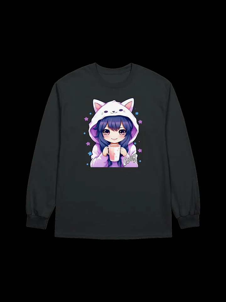 Cozy Kawaii Anime Girl v1 - Gildan Ultra Cotton Unisex Long Sleeve T-Shirt product image (2)