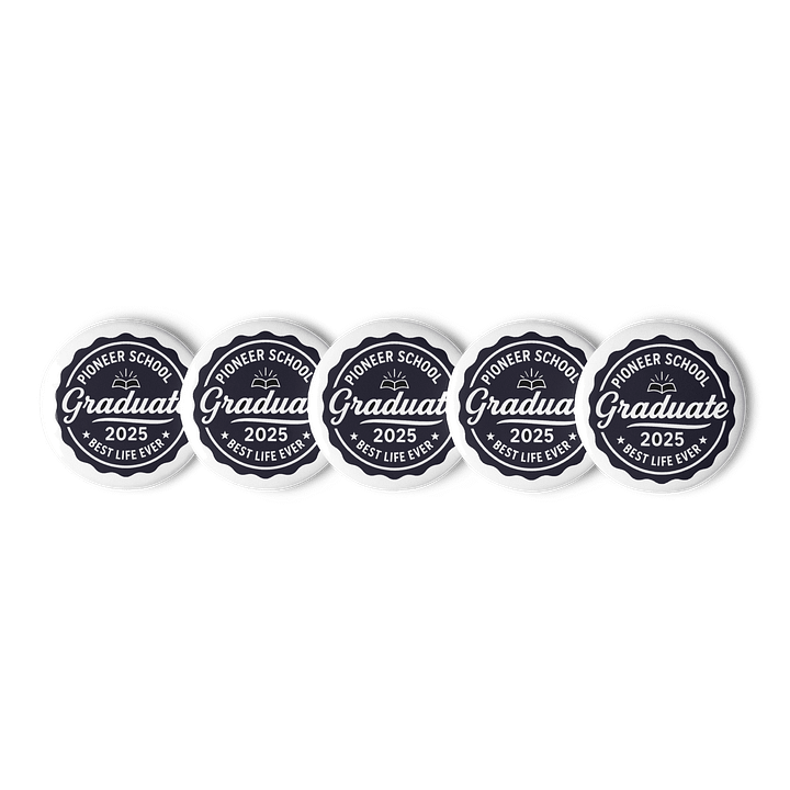 PIONEER SCHOOL GRADUATE 2025 | SET OF 5 RETRO PIN | NAVY/WHITE product image (2)