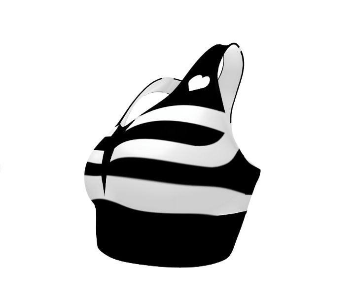 Black and White Stripes/All-Over Print Longline Sports Bra by Sublicolor product image (2)