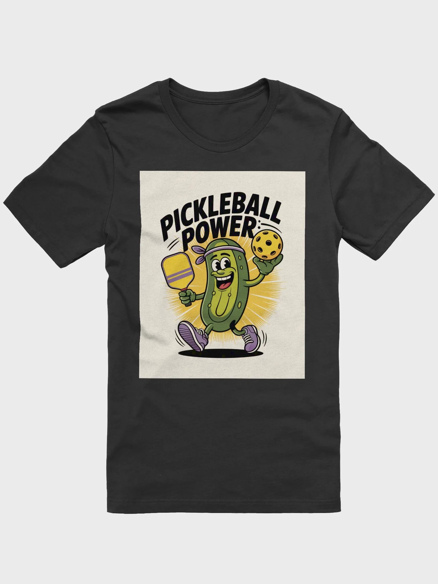 Pickleball Power T-Shirt – Fun Pickle Character Design product image (9)