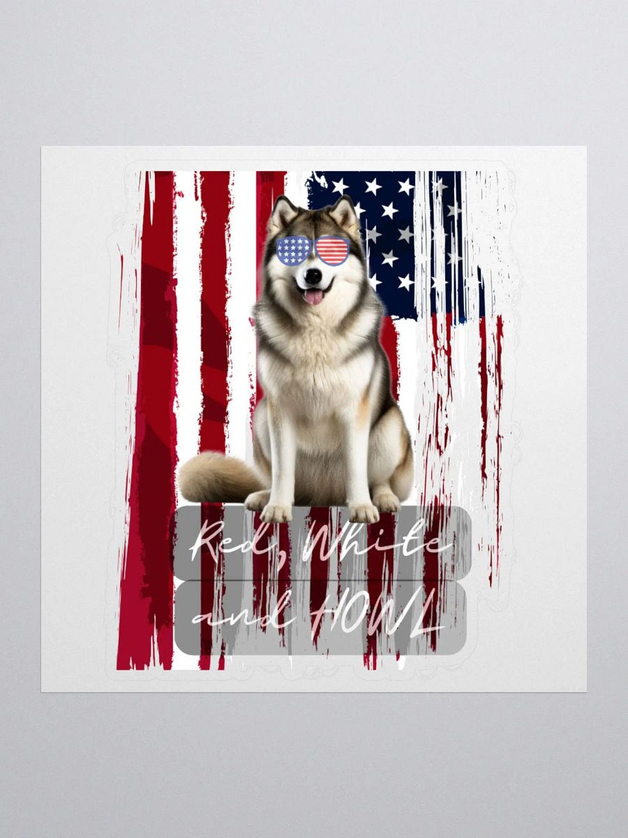 Alaskan Malamute American Flag Pun Sticker product image (2)