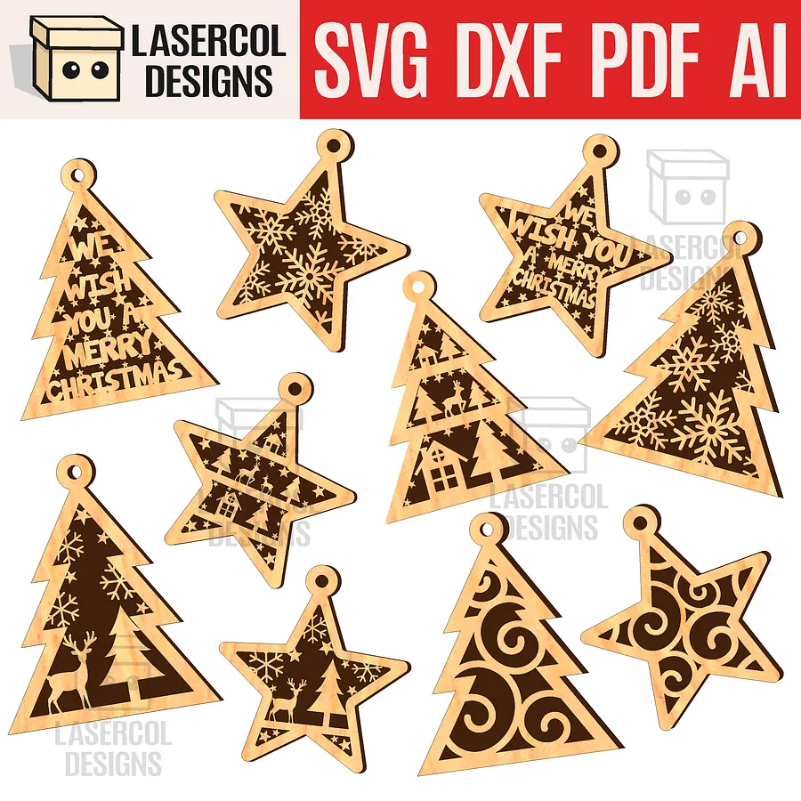 Christmas Ornaments - Laser Cut Files product image (1)