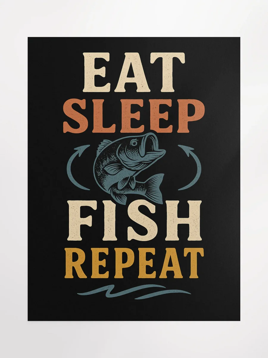 Fishing Poster – Eat Sleep Fish Repeat Wall Art product image (1)