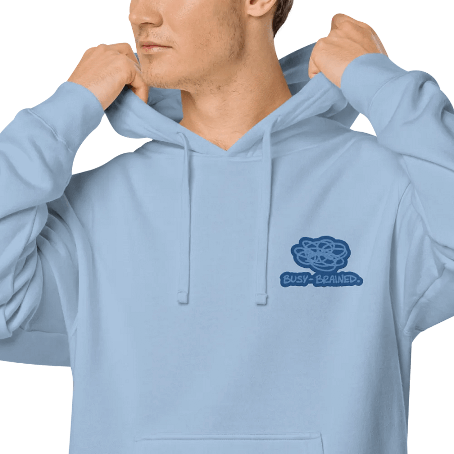 BUSY-BRAINED (L.C. creek design) embroidered pigment hoodie product image (7)