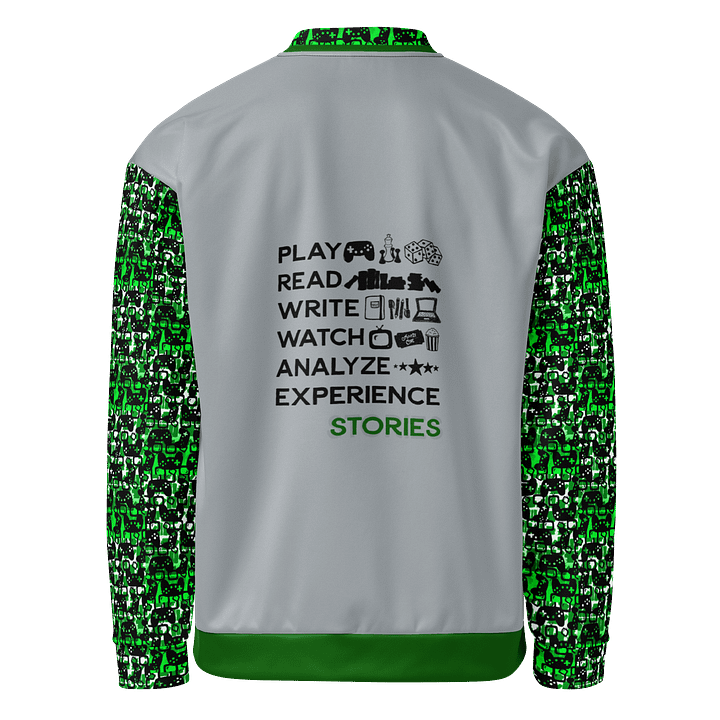 Experience Stories Unisex Bomber Jacket (Green, Gray, and Black) product image (1)