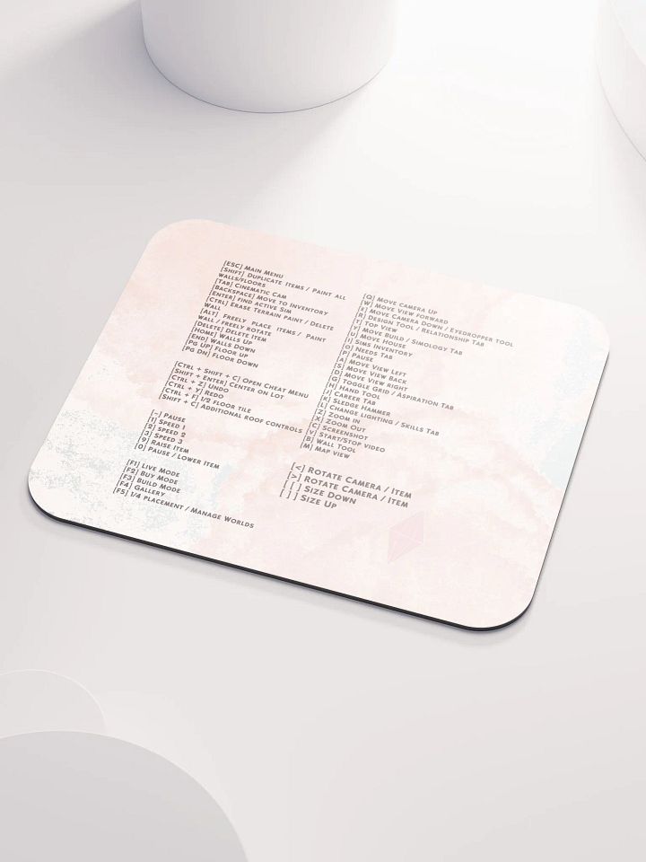 Pink Cloud Sims Hotkeys Mousepad product image (1)