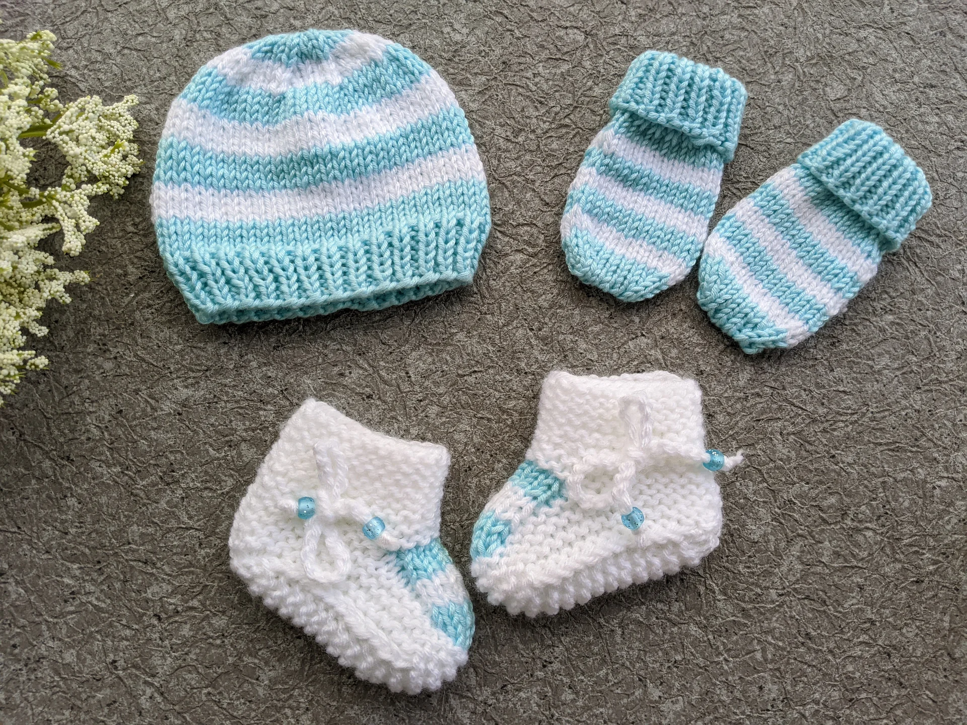 Knit Newborn Baby Striped Patterns Set product image (3)