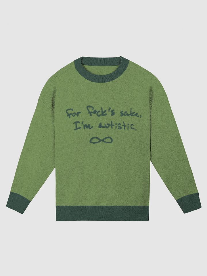 FFS I'm autistic. (lg. design, duotone green) knitwear relaxed crewneck product image (2)