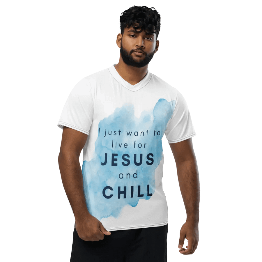 Live for Jesus and chill Unisex Sports Jersey product image (4)