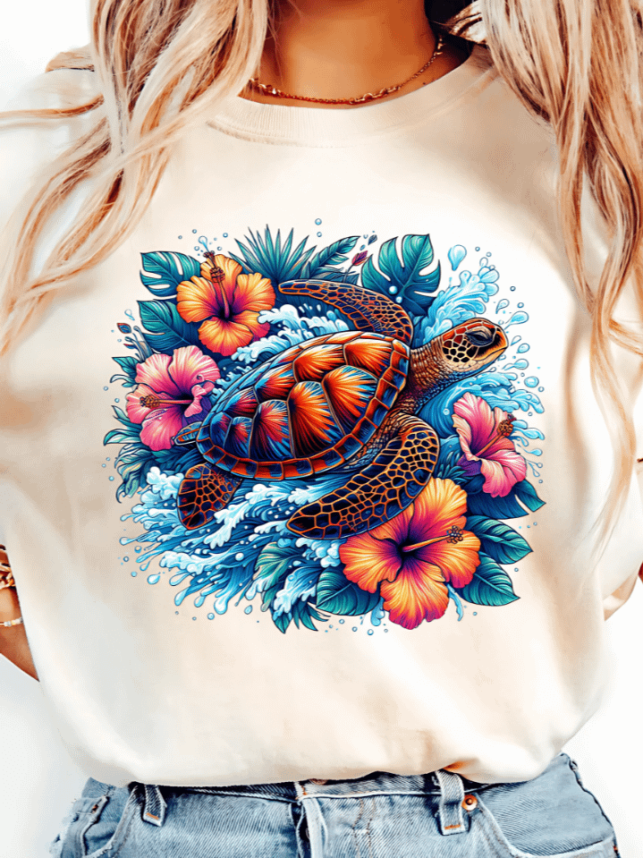 Sea Turtle Sublimation PNG – Ocean-Inspired Marine Life Design for Beach T-Shirts & Coastal Decor – 300 DPI Instant Digital Download product image (1)
