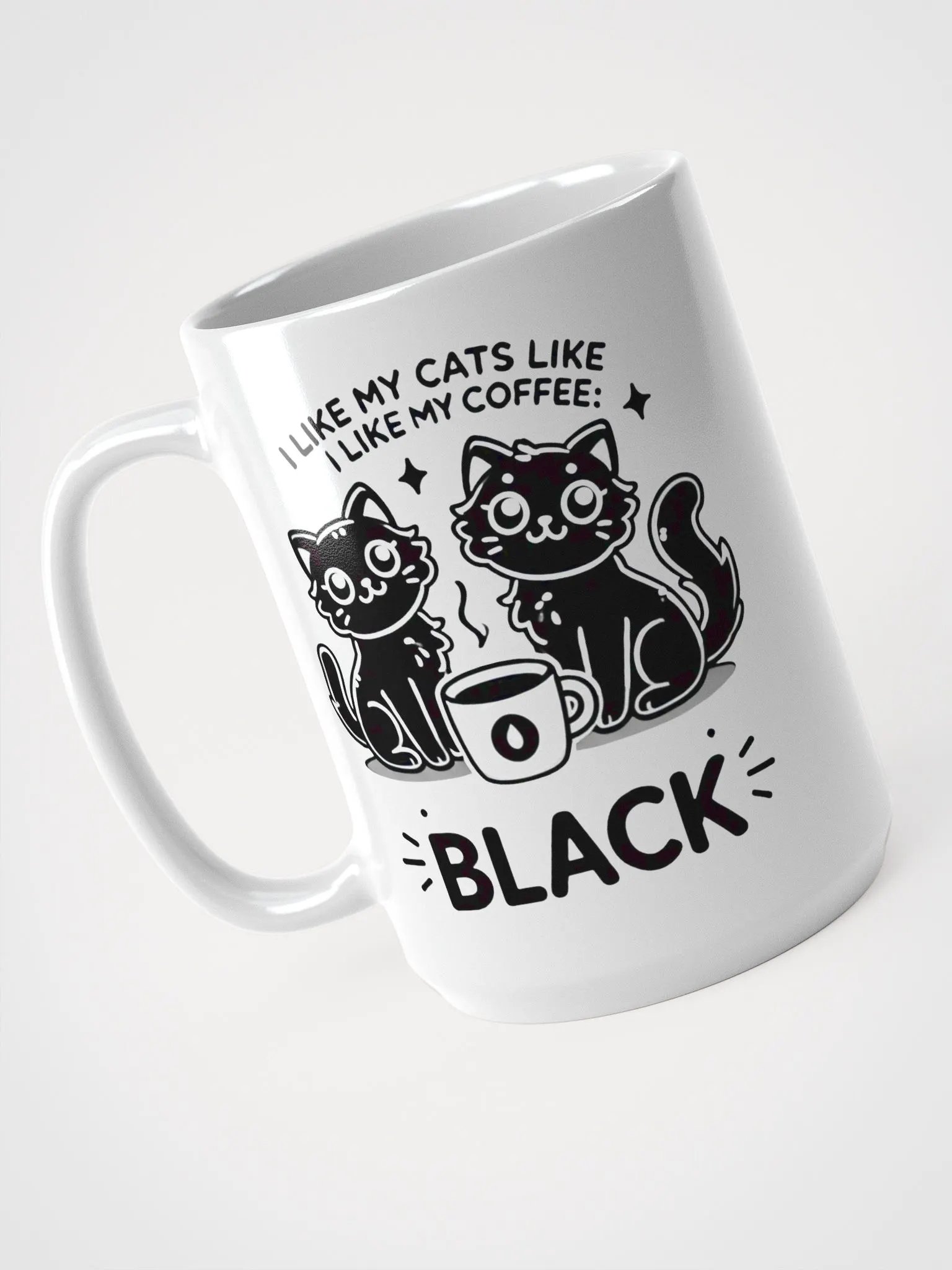 I Like My Cats Like My Coffee: Black - Coffee Mug product image (3)